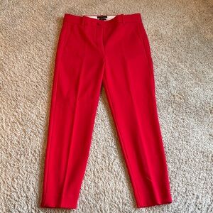 J. Crew Bold Red Cropped Pants